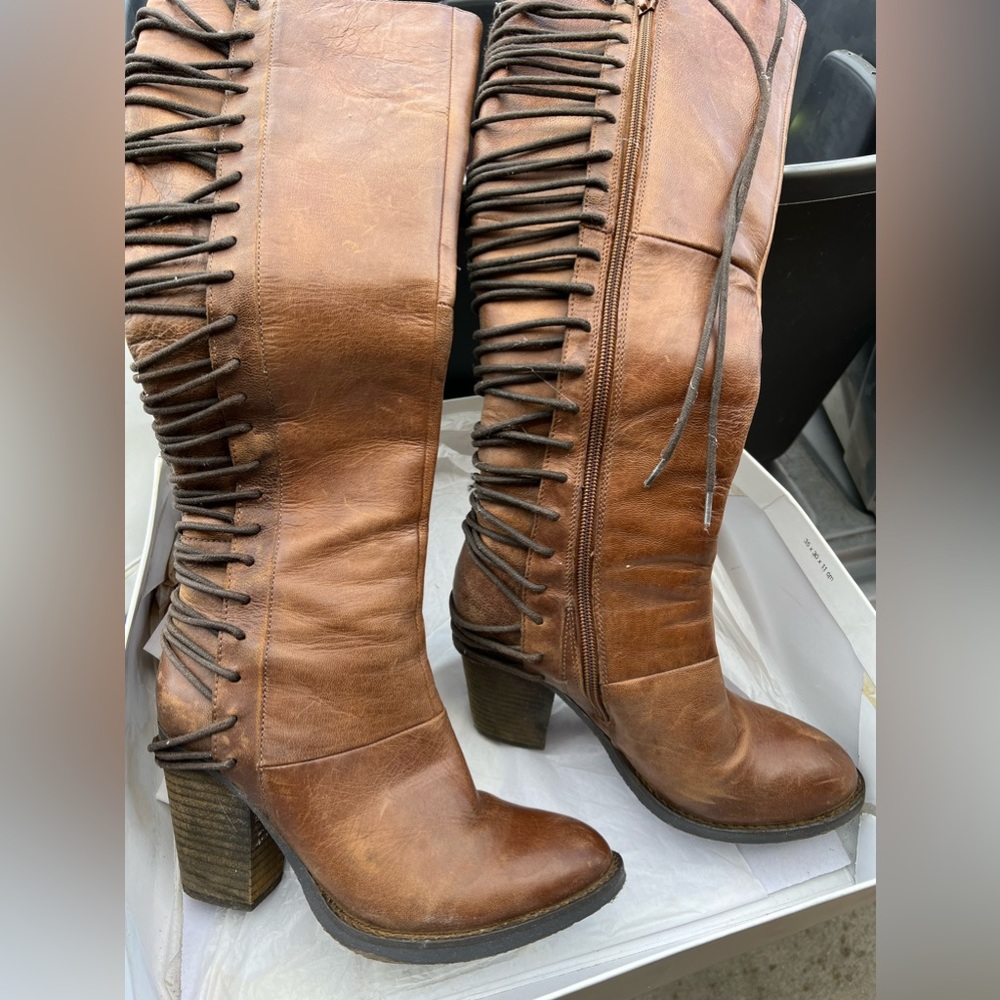 Brown knee boots